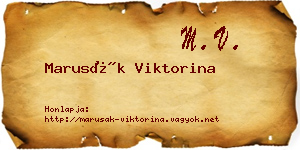 Marusák Viktorina névjegykártya